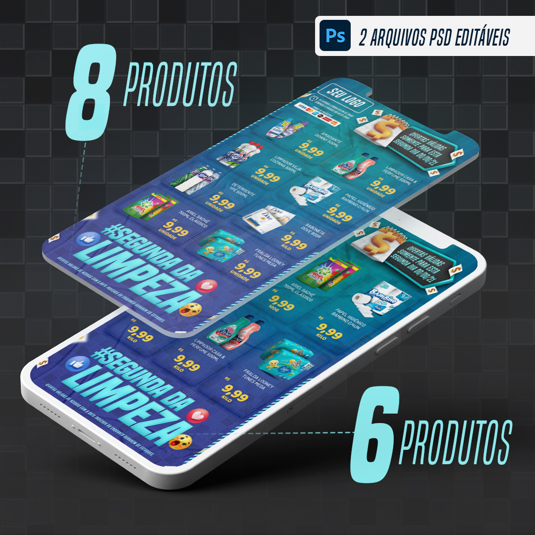 Mine Encarte Digital Segunda da Limpeza Supermercado PSD Editável