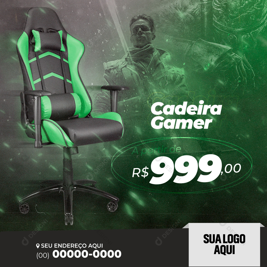 Gamers Cadeira Gamer Social Media PSD Editável