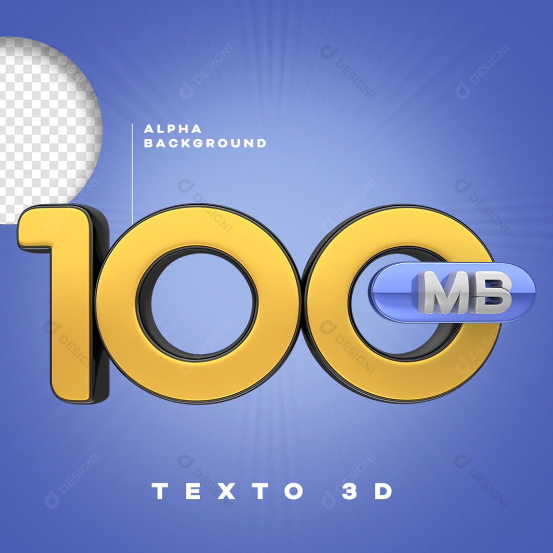 Texto 3D Internet 100MB PNG Transparente Sem Fundo