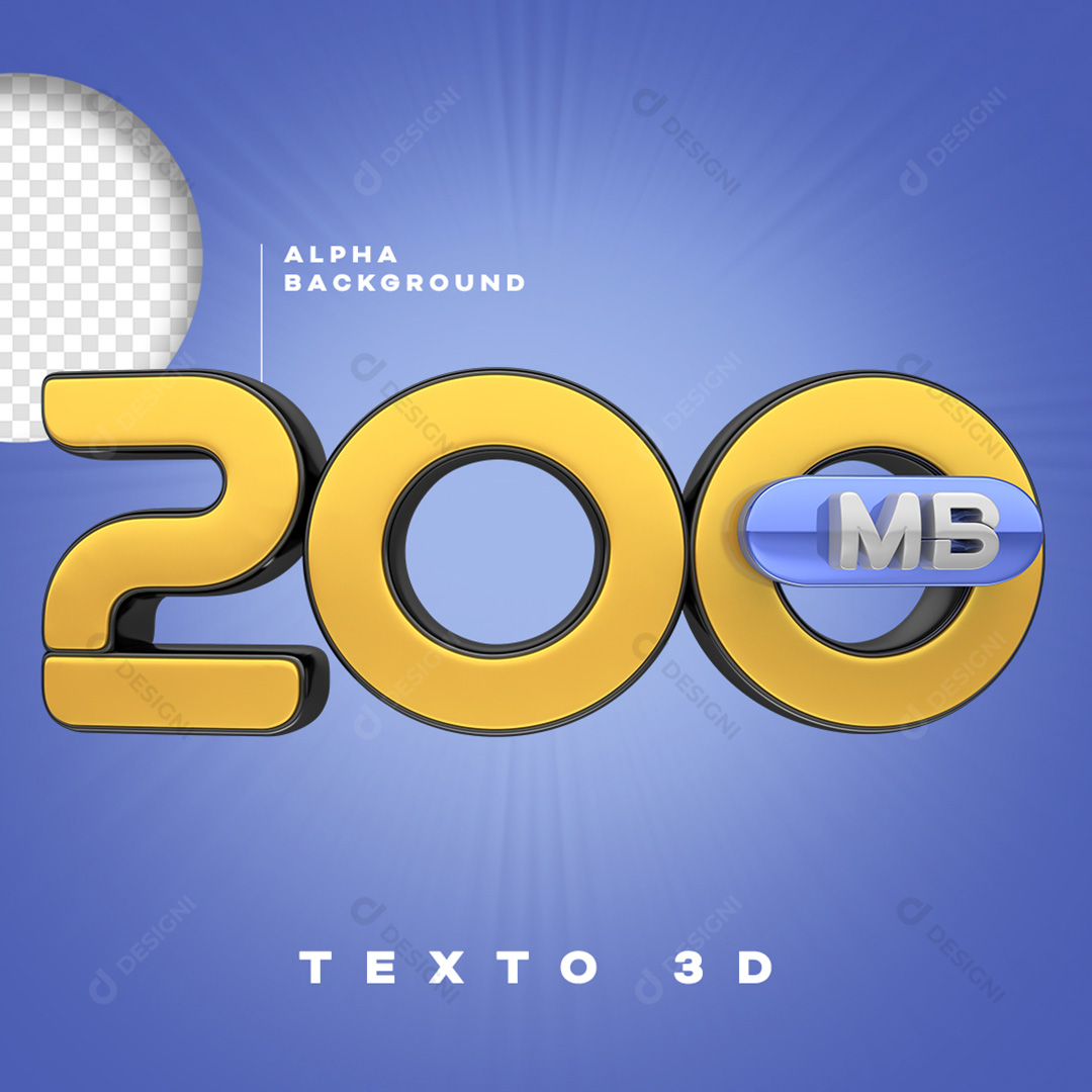 Texto 3D Internet 200MB PNG Transparente Sem Fundo