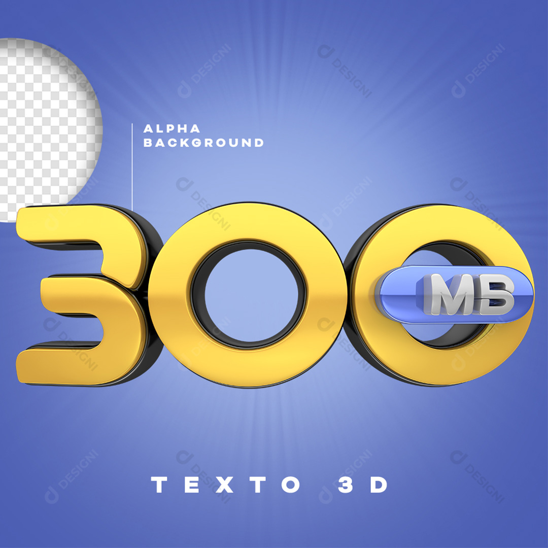 Texto 3D Internet 300MB PNG Transparente Sem Fundo