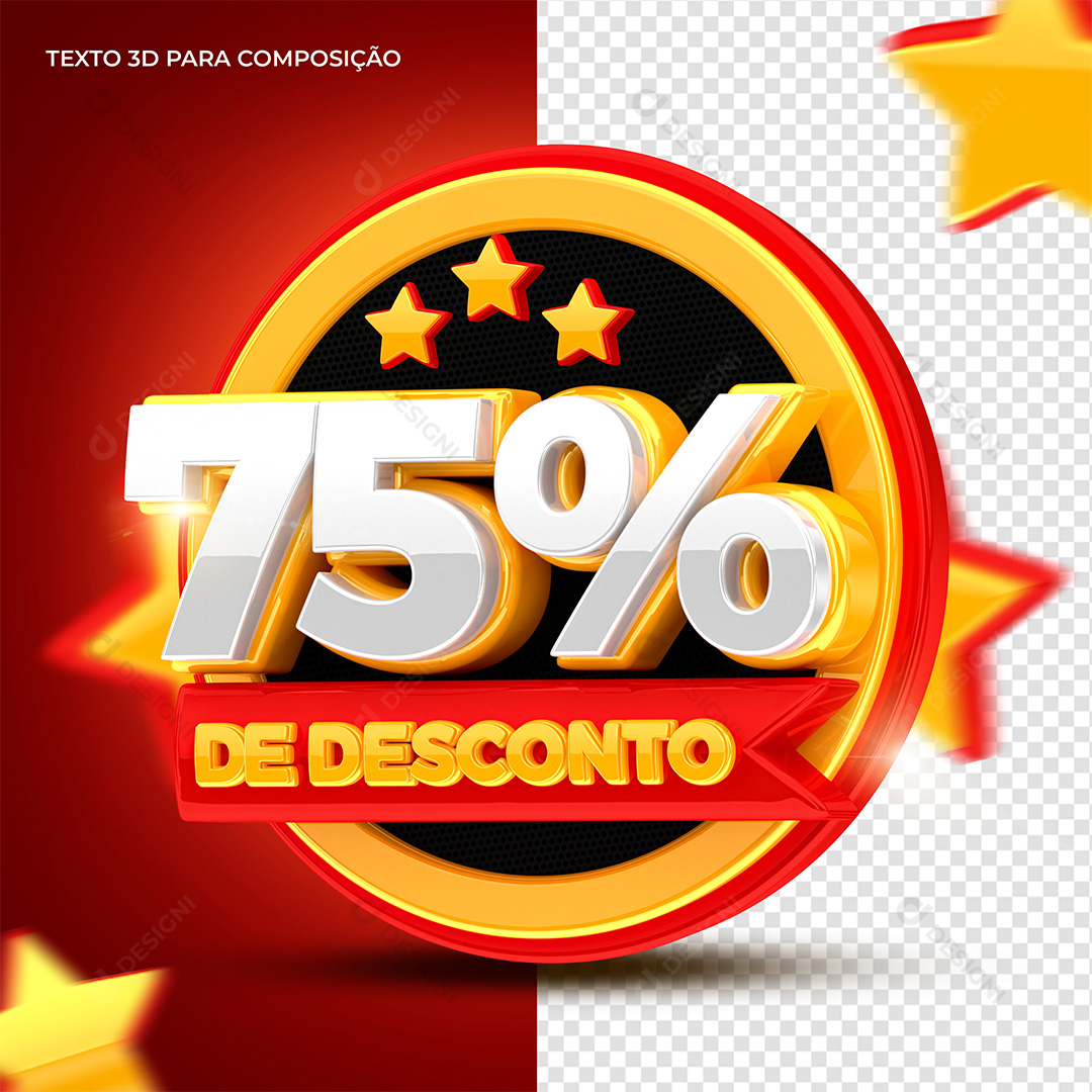 Texto 3D Para Composição 75% de Desconto PSD