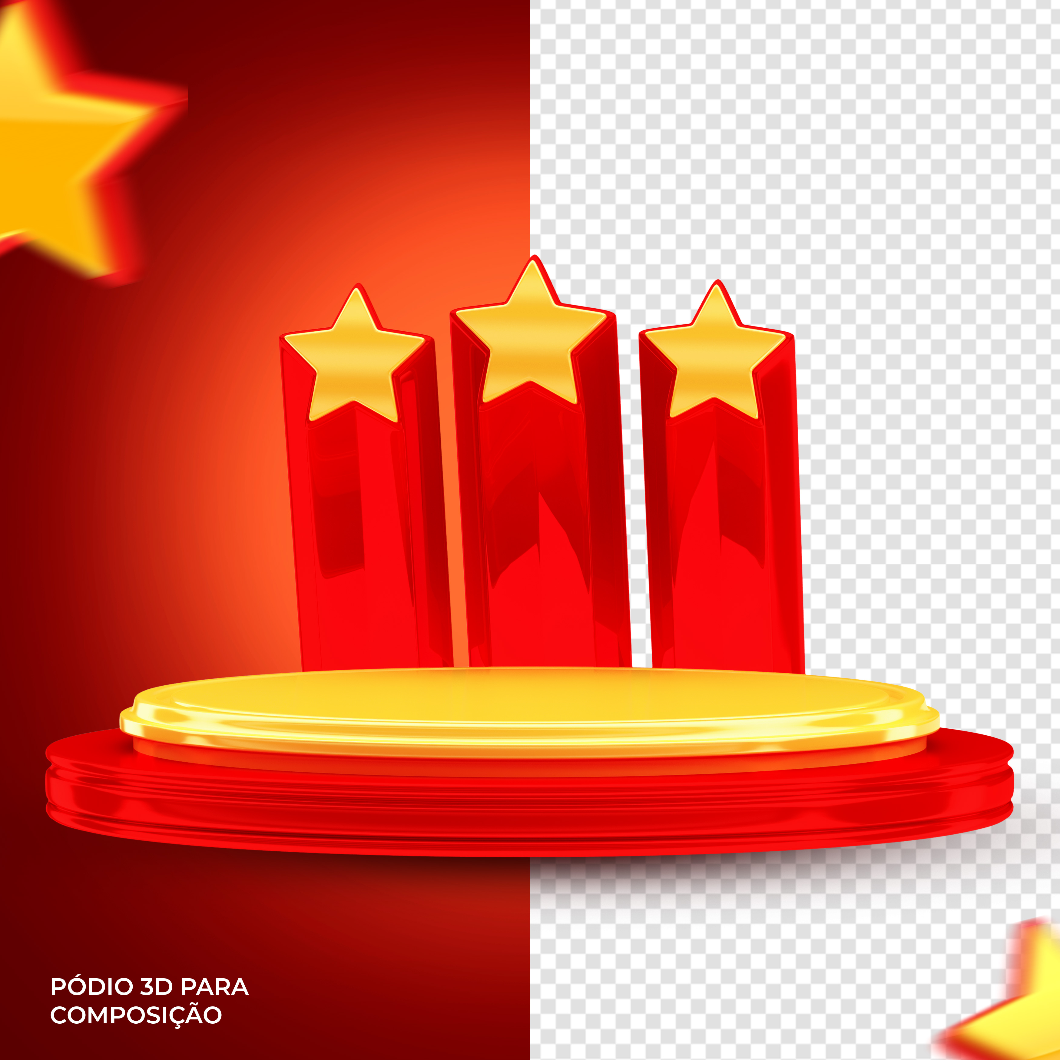 Pódio 3D Para Composição PSD