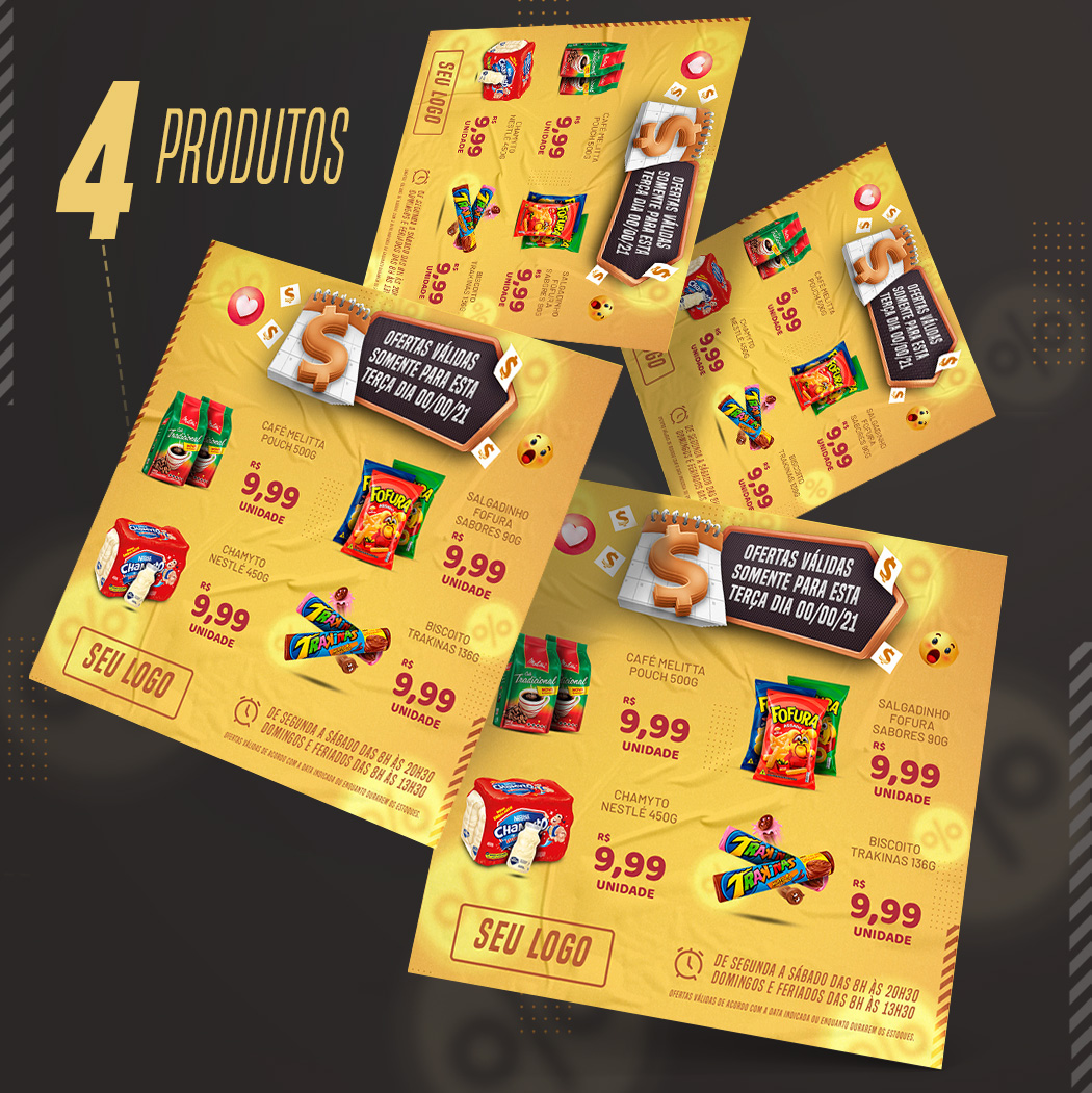 Supermercado Ofertas de Terça-Feira Social Media PSD Editável