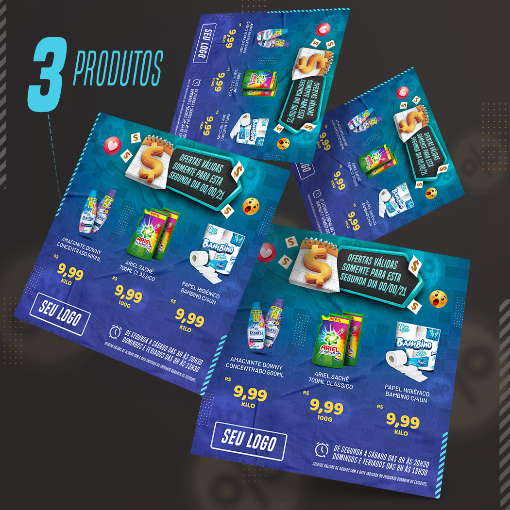 Supermercado Ofertas de Segunda-Feira Social Media PSD Editável