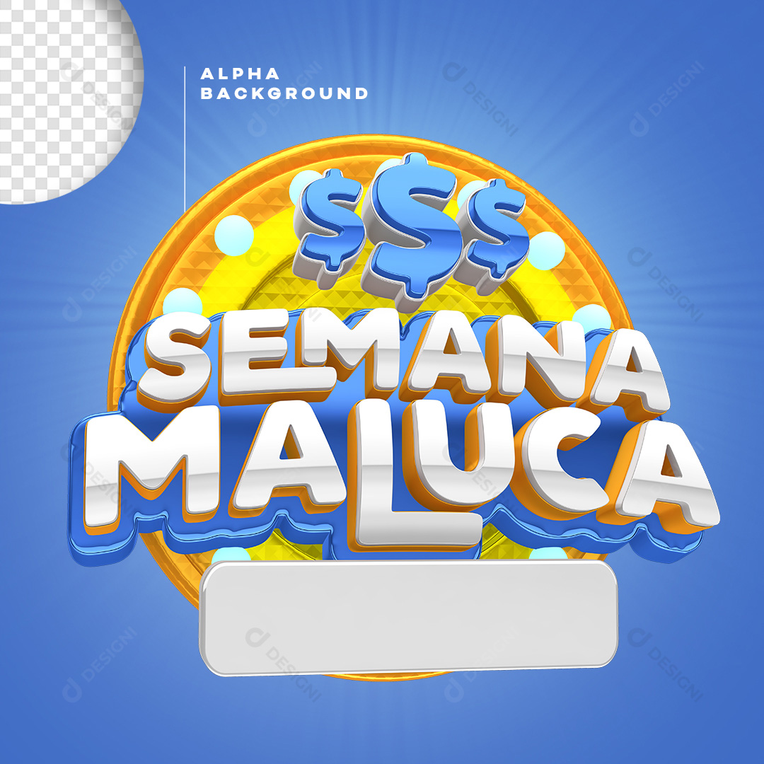 Selo 3D Semana Maluca Para Composição PNG Transparente