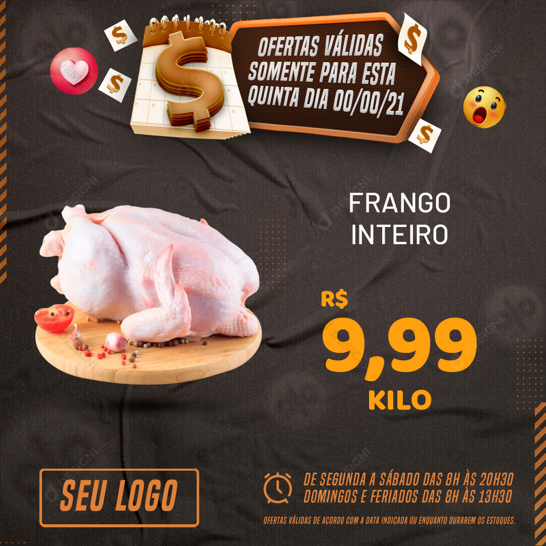Supermercado Açougue Ofertas de Quinta Social Media PSD Editável