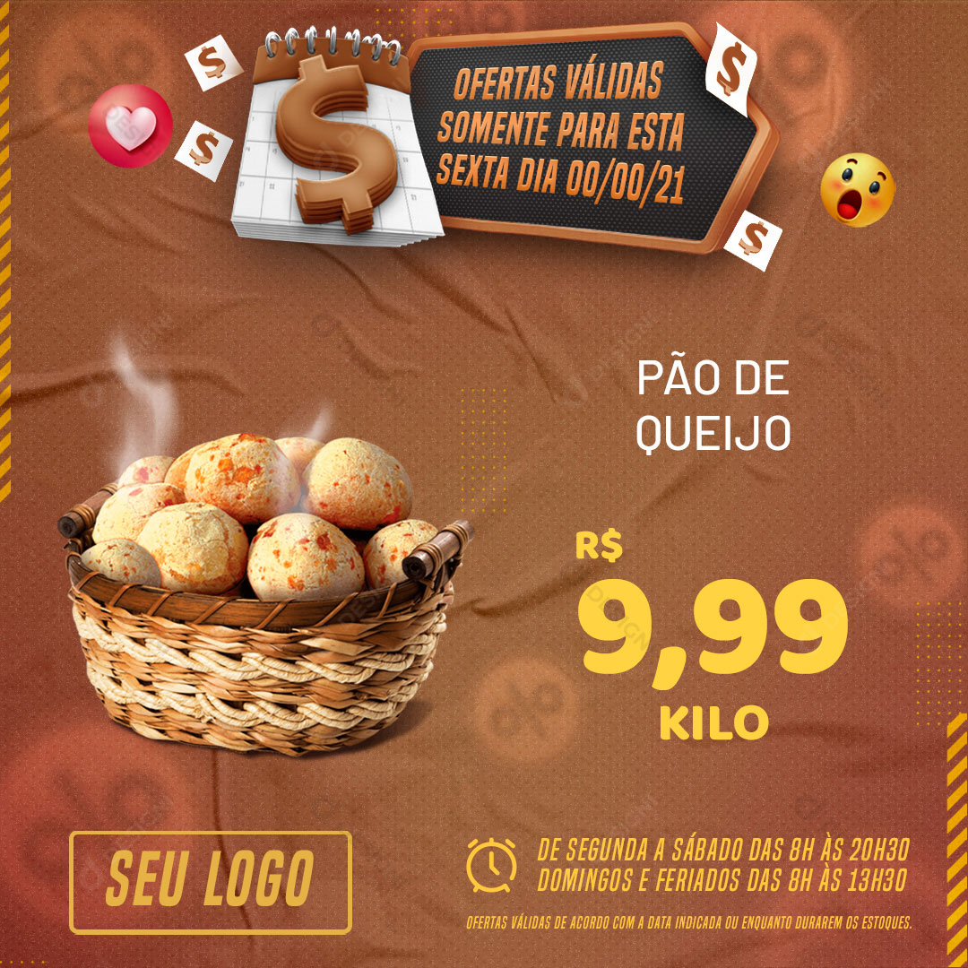 Panificadora Oferta de Sexta Social Media PSD Editável