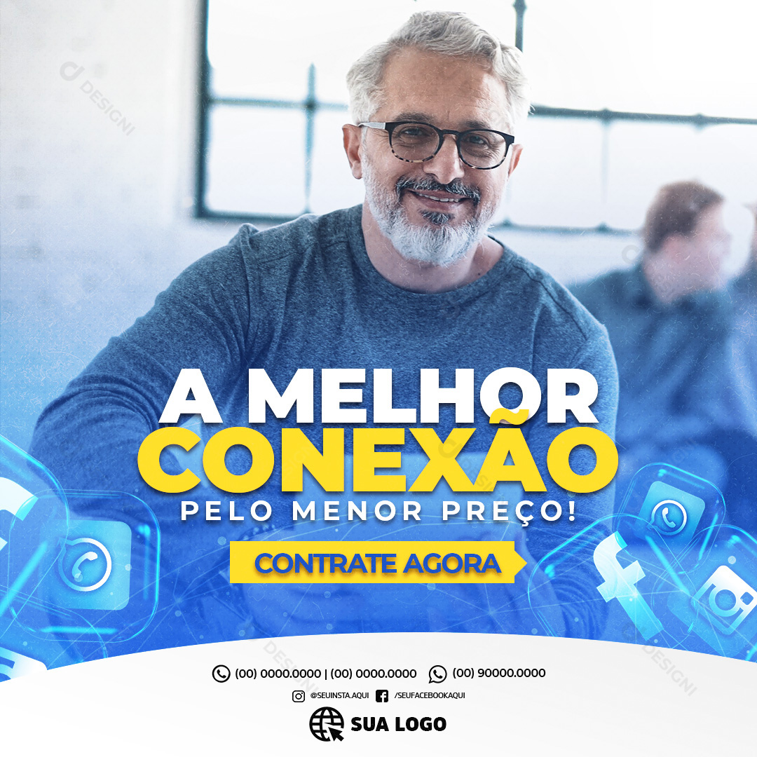 A Melhor Conexão Pelo Menor Preço Social Media PSD Editável