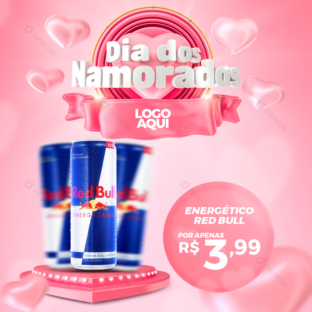 Dia Dos Namorados Energético RedBull Social Media PSD Editável