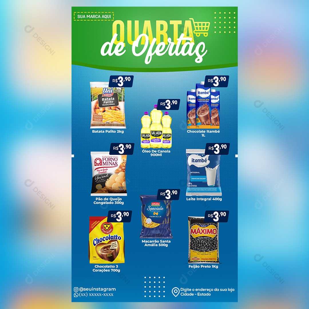 Mini Encarte Digital Quarta de Ofertas Social Media PSD Editável