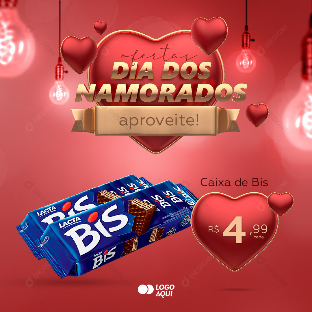 Festa Dia Dos Namorados Chocolate Lacta Biz Social Media PSD Editável