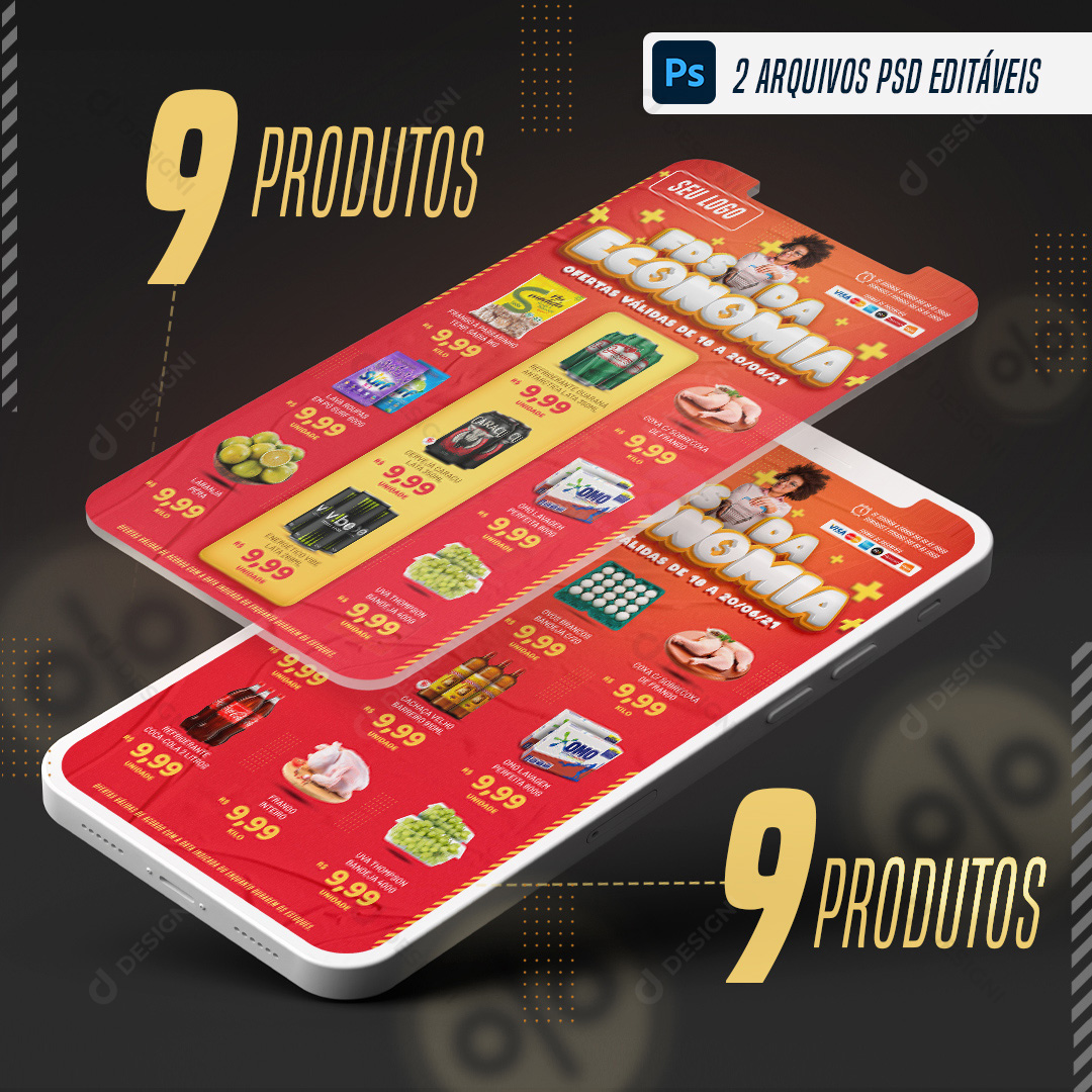 Mini Encarte Digital FDS da Economia PSD Editável