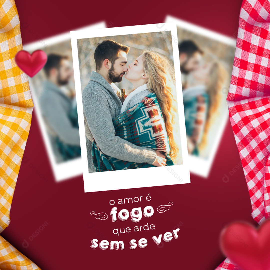 Dia Dos Namorados Amor e Fogo Que Arde Sem se Ver Social Media PSD Editável