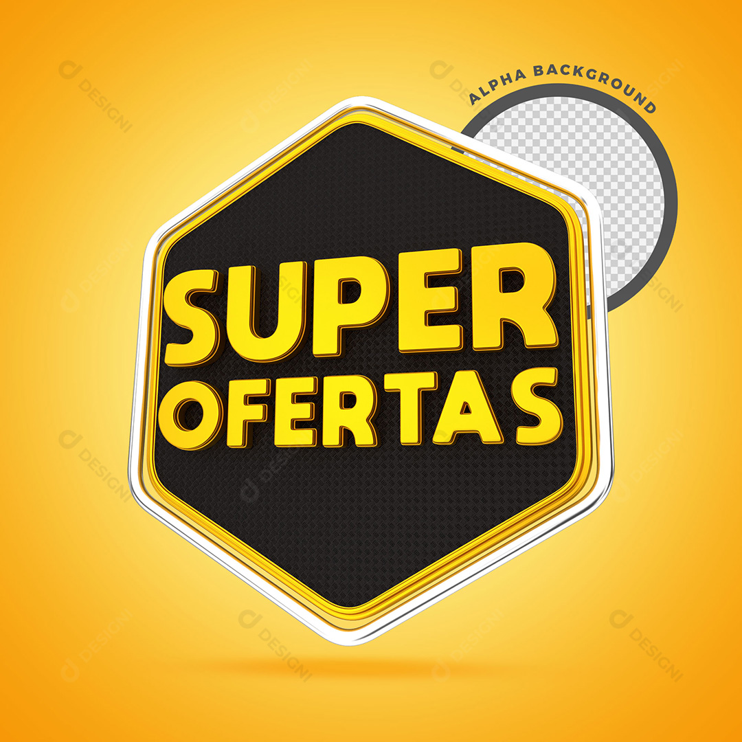 Selo 3D Super Ofertas PNG Transparente Sem Fundo