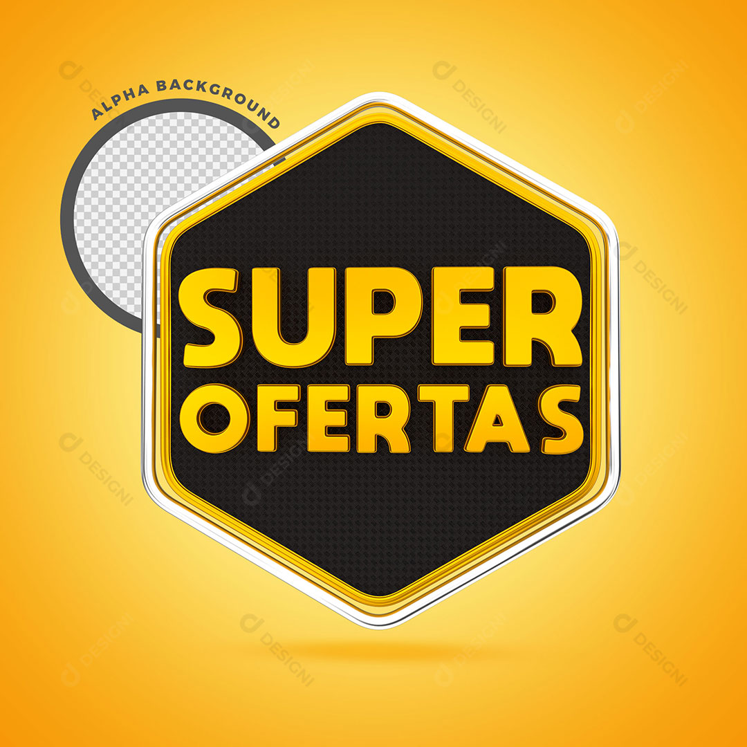 Selo 3D Super Ofertas PNG Transparente Sem Fundo