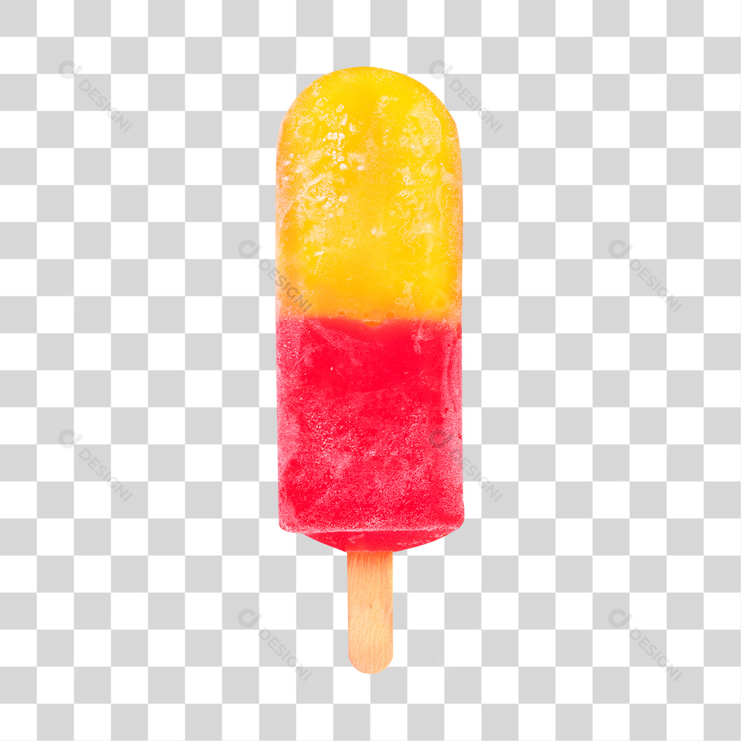 Picolé Mini Saia Amarelo e Vermelho PNG Transaparente Sem Fundo