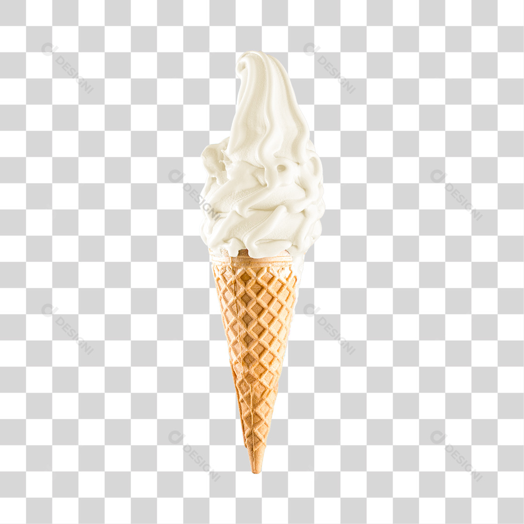 Sorvete de Creme na Casquinha PNG Transparente Sem Fundo