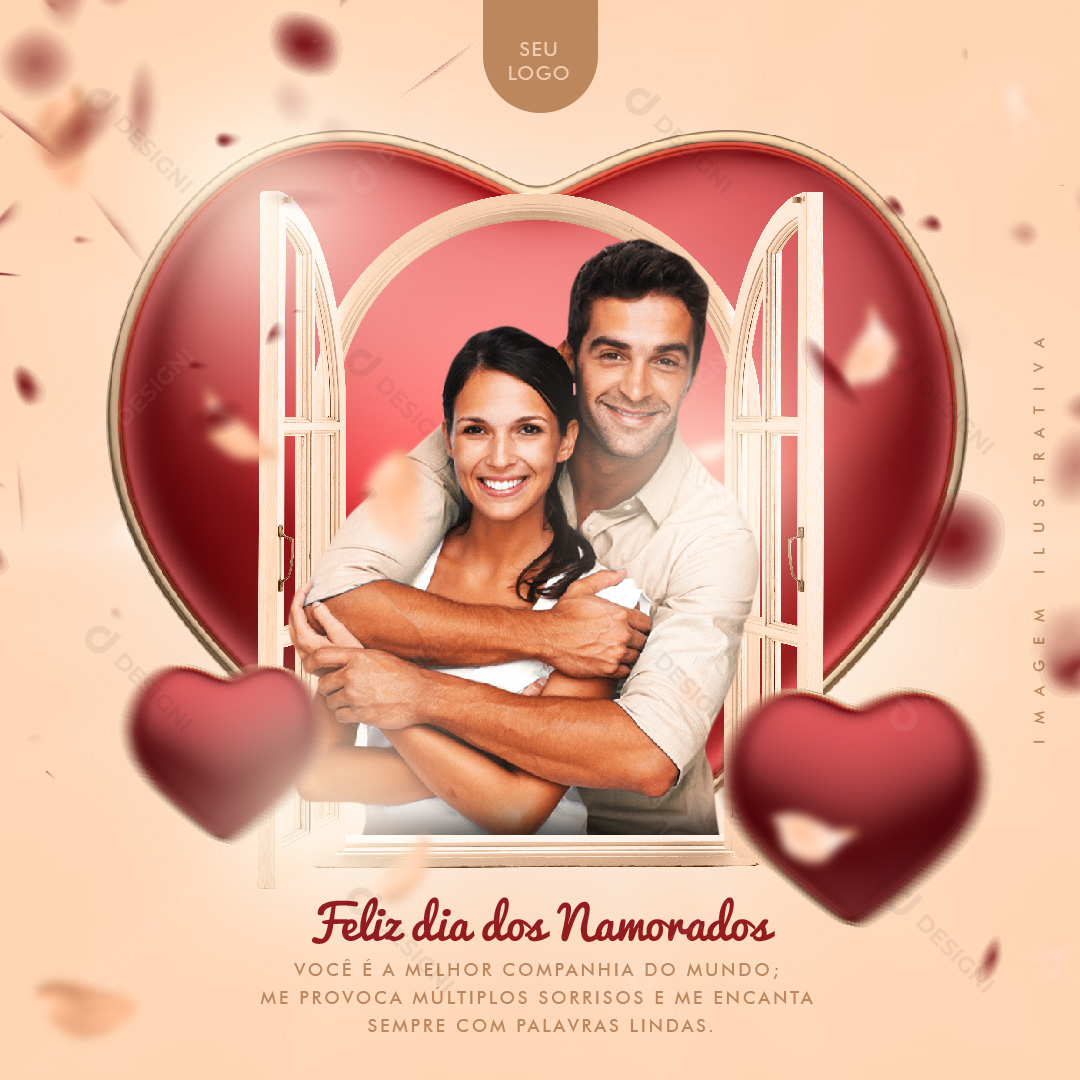 Feliz Dia Dos Namorados Social Media PSD Editável