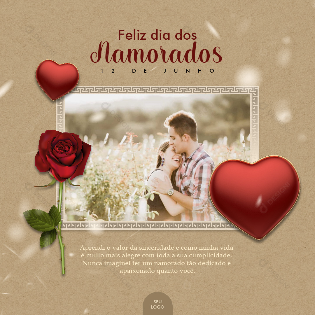 Feliz Dia Dos Namorados Social Media PSD Editável