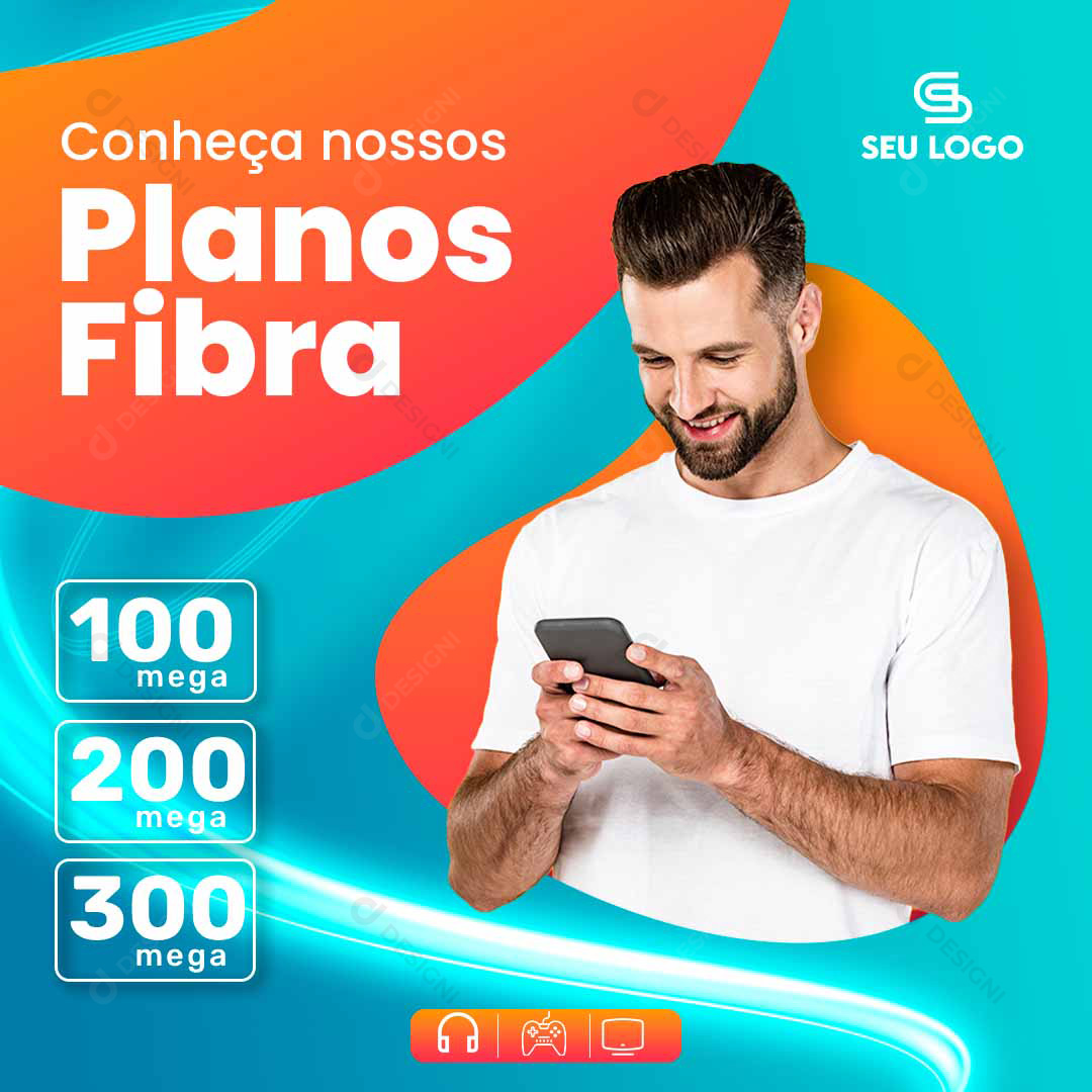 Internet Conheça Nossos Planos Fibra Social Media PSD Editável
