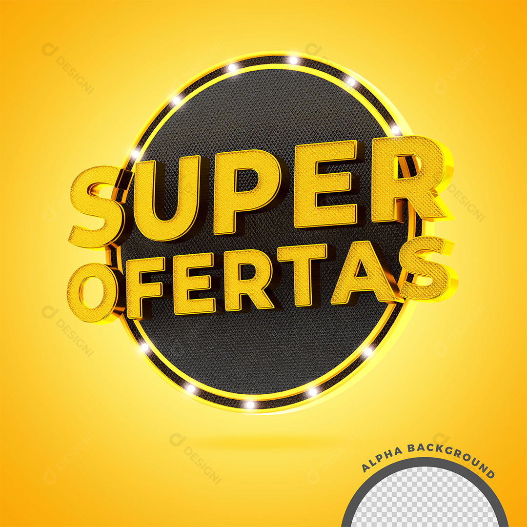Selo 3D Super Ofertas PNG Transparente Sem Fundo