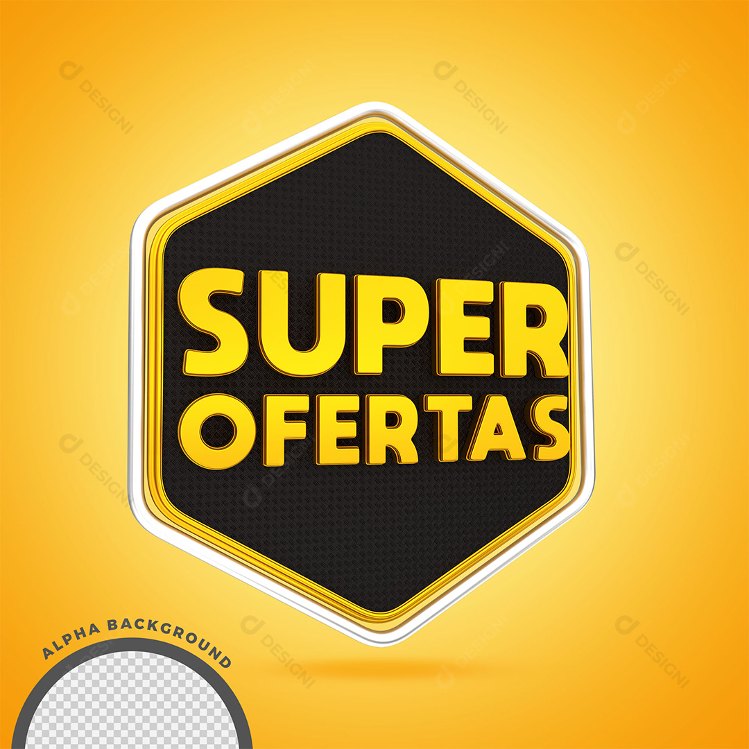 Selo 3D Super Ofertas PNG Transparente Sem Fundo
