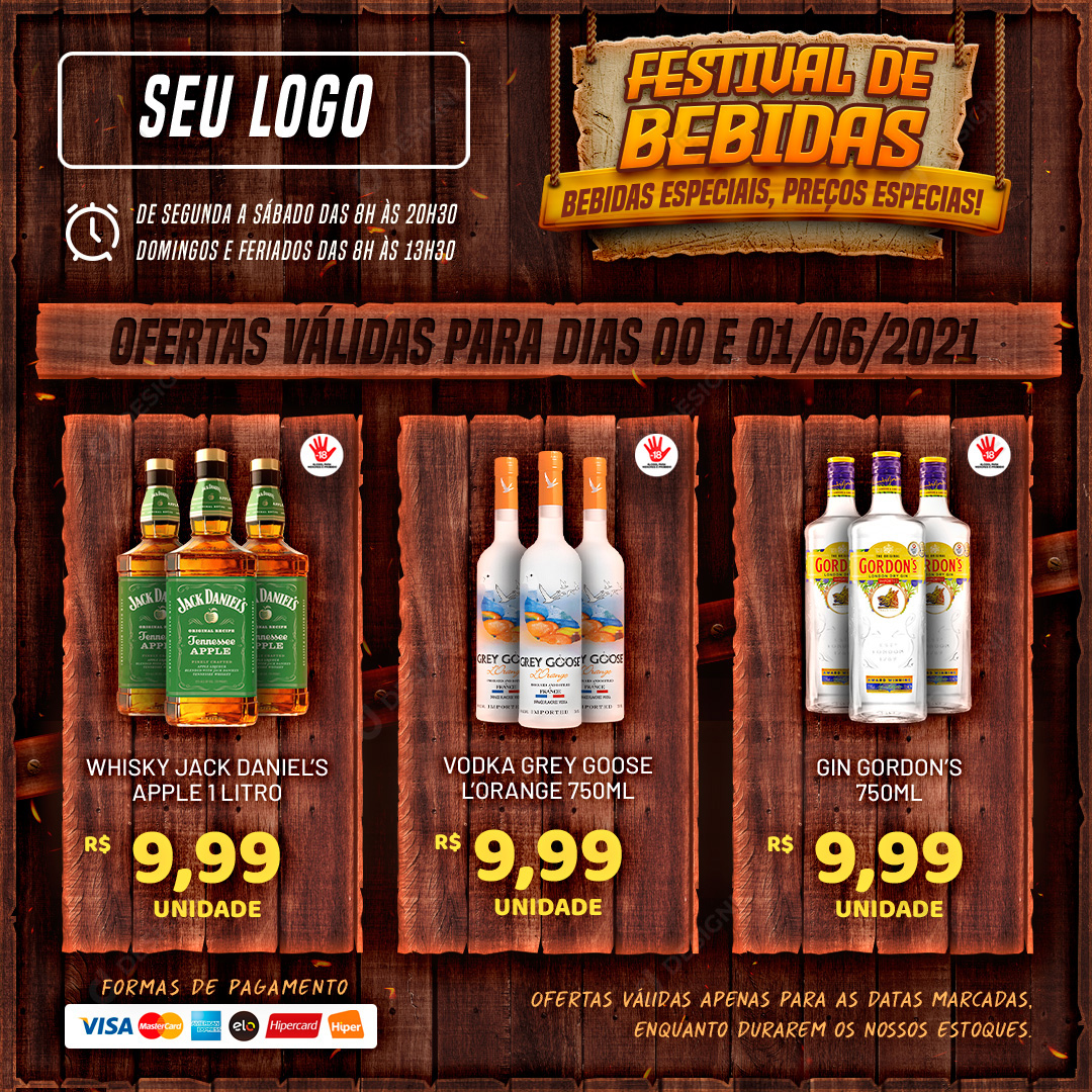 Distribuidora Festival de Bebidas Social Media PSD Editável