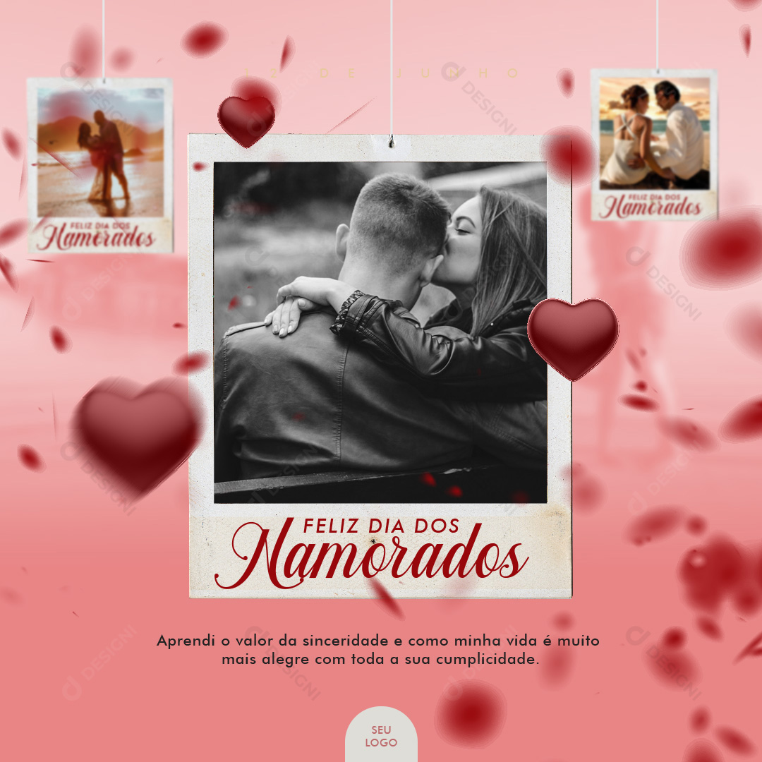 Feliz Dia Dos Namorados Social Media PSD Editável