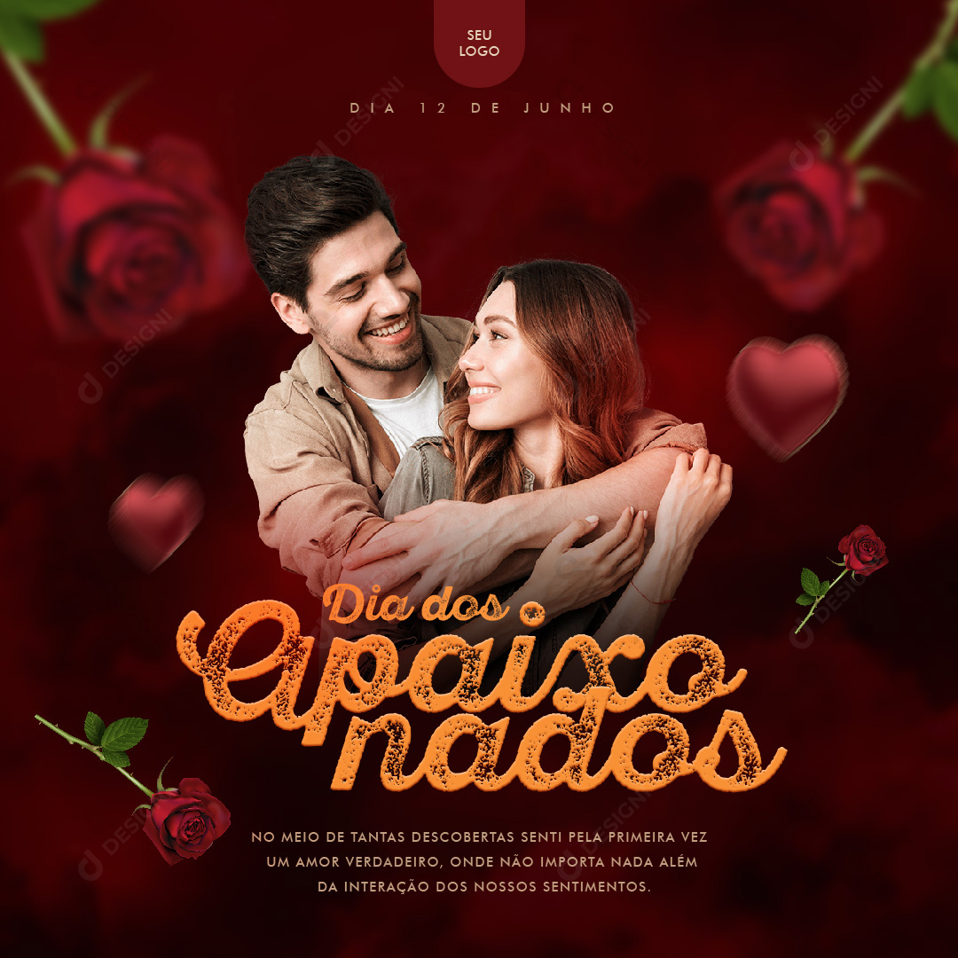 Dia 12 de Junho Dia Dos Apaixonados Social Media PSD Editável