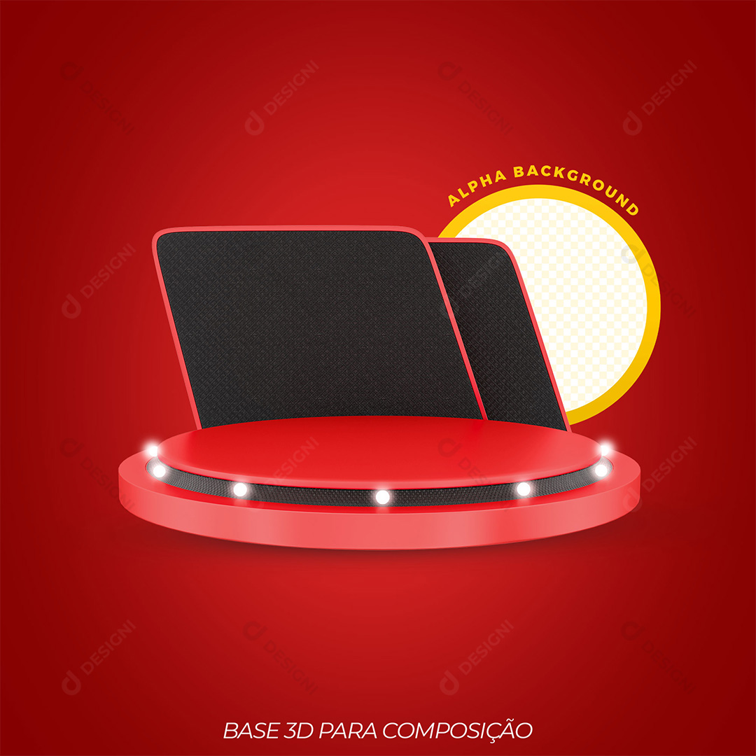 Base 3D Elemento Para Composição PNG Transparente Sem Fundo