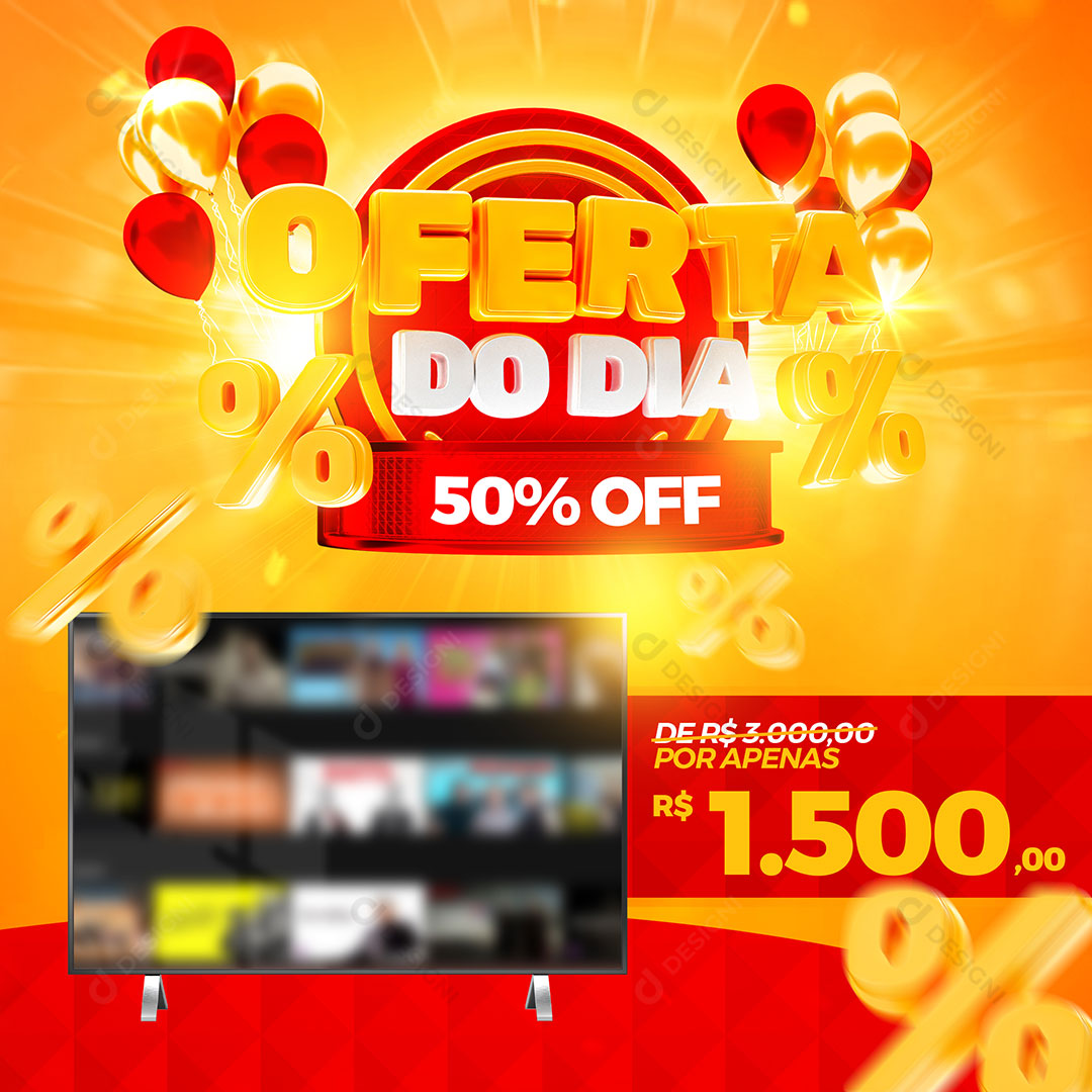 Oferta do Dia Lojas de Eletrônicos Social Media PSD Editável