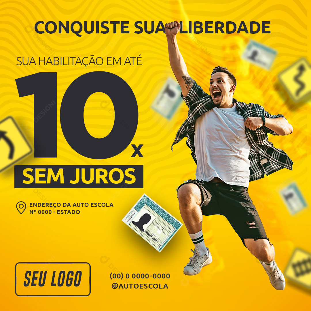 Conquiste Sua Liberdade CNH Social Media PSD Editável