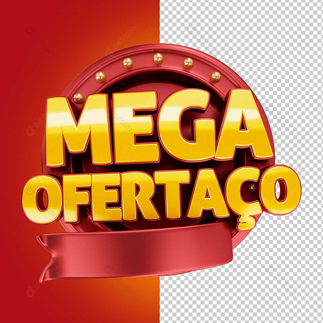 Mega Inauguração Selo 3D PNG Transparente Sem Fundo