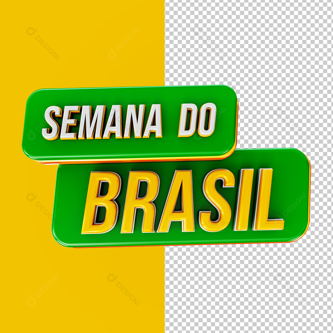 Semana do Brasil Selo 3D PNG Transparente Sem Fundo