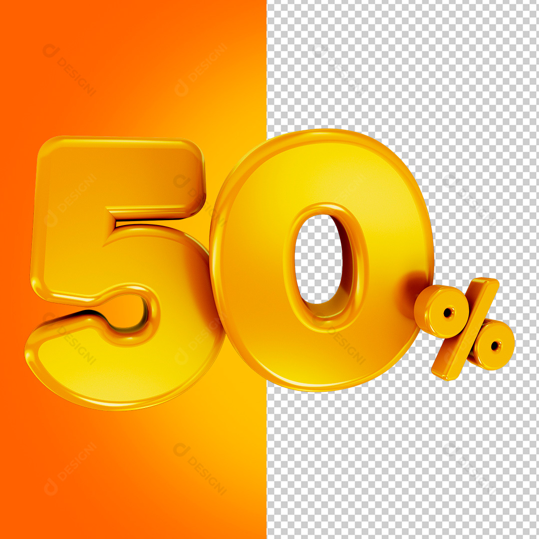50% Selo 3D Para Composição PNG Transparente Sem Fundo