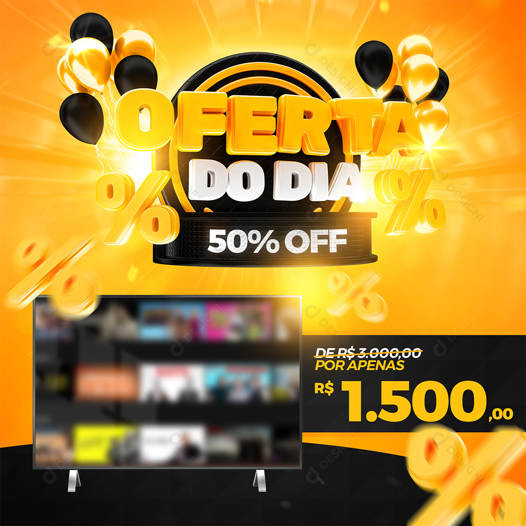 Oferta do Dia Lojas de Eletrônicos Social Media PSD Editável