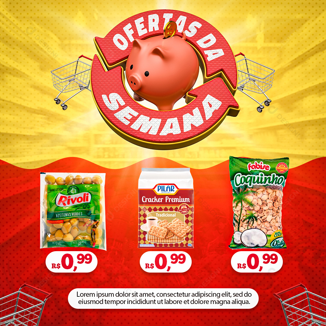 Oferta da Semana Supermercado Produtos PSD Editável