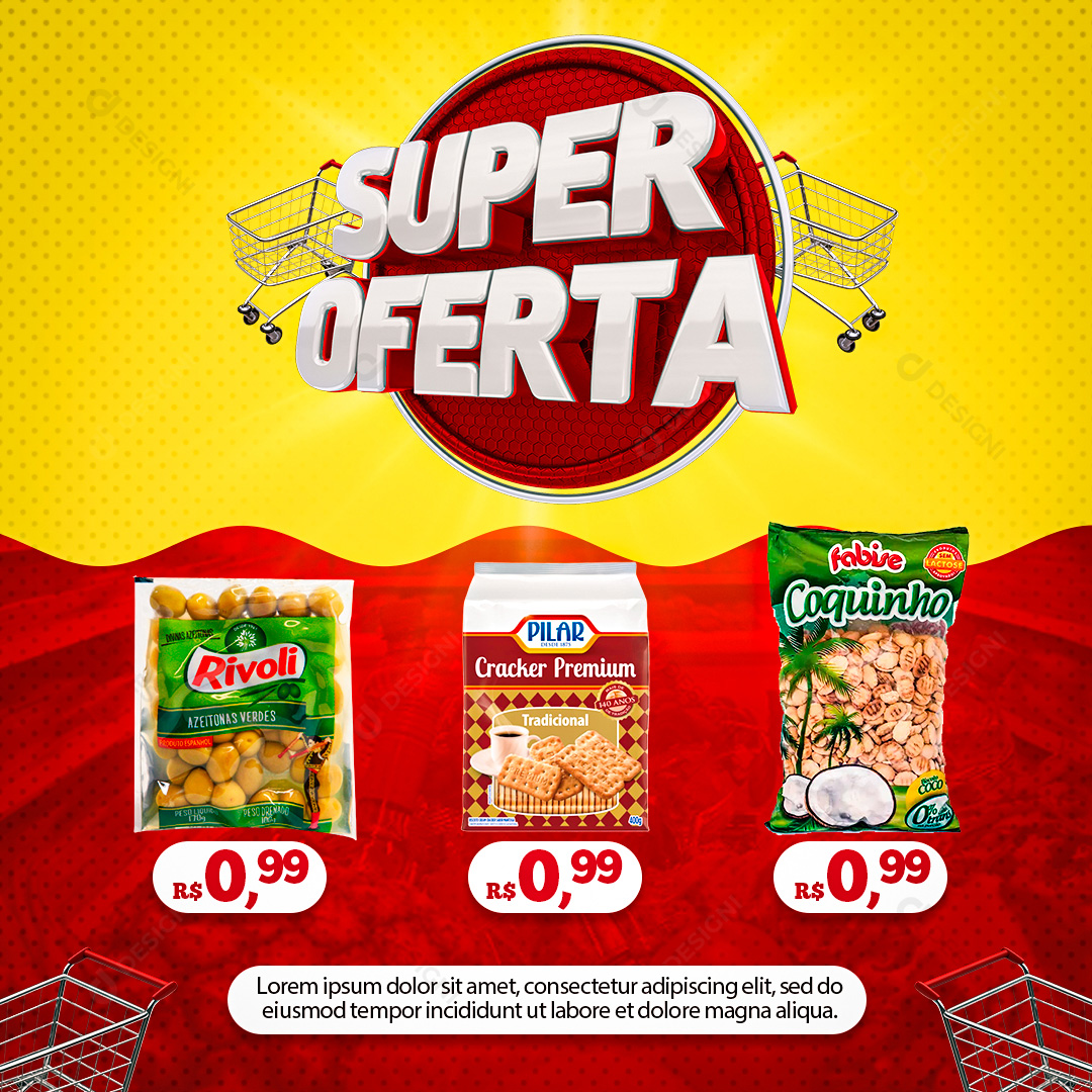 Super Oferta Supermercado Produtos PSD Editável