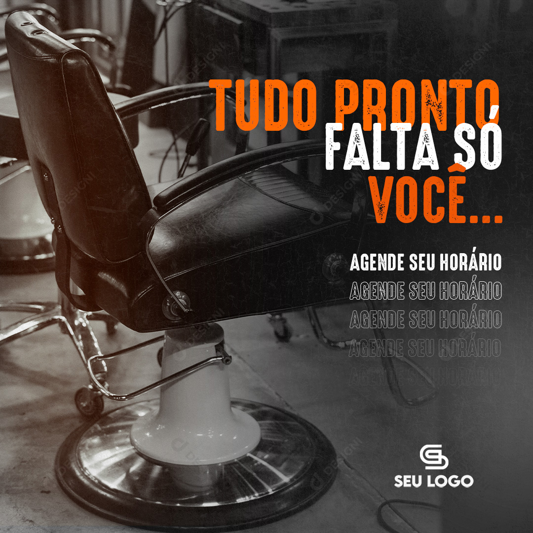 Barbearia Tudo Pronto só Falta Você Social Media PSD Editável