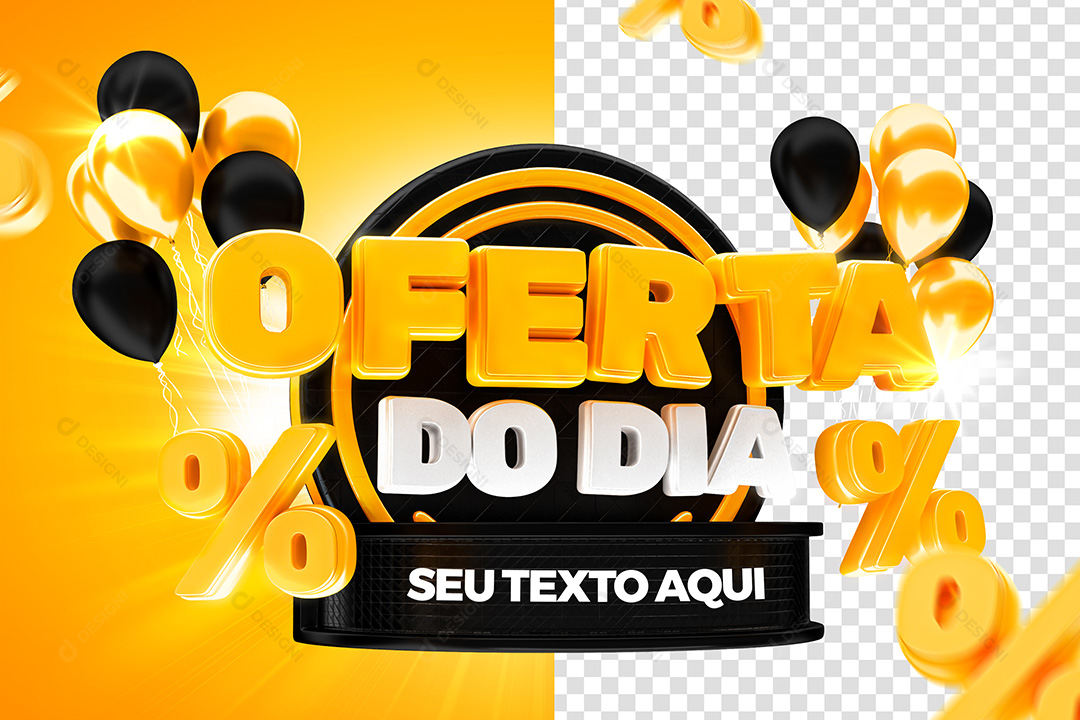 Oferta do Dia Selo 3D Para Composição PSD Editável