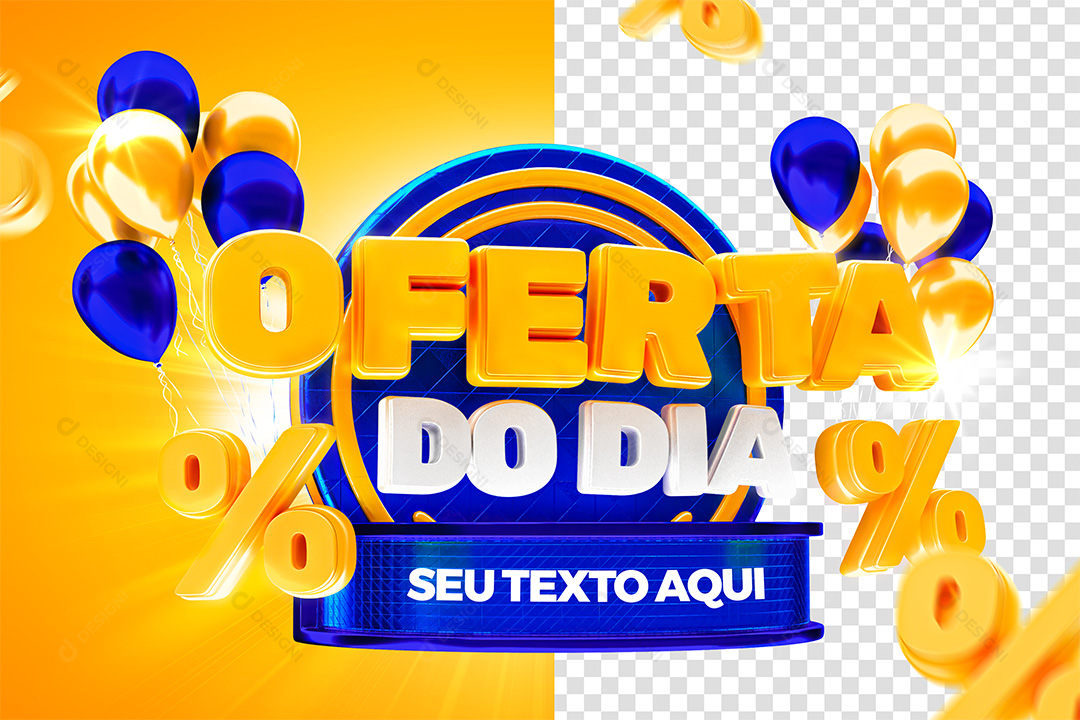 Oferta do Dia Selo 3D Para Composição PSD Editável