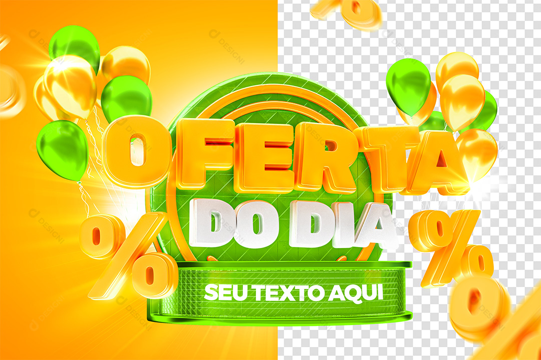 Oferta do Dia Selo 3D Para Composição PSD Editável