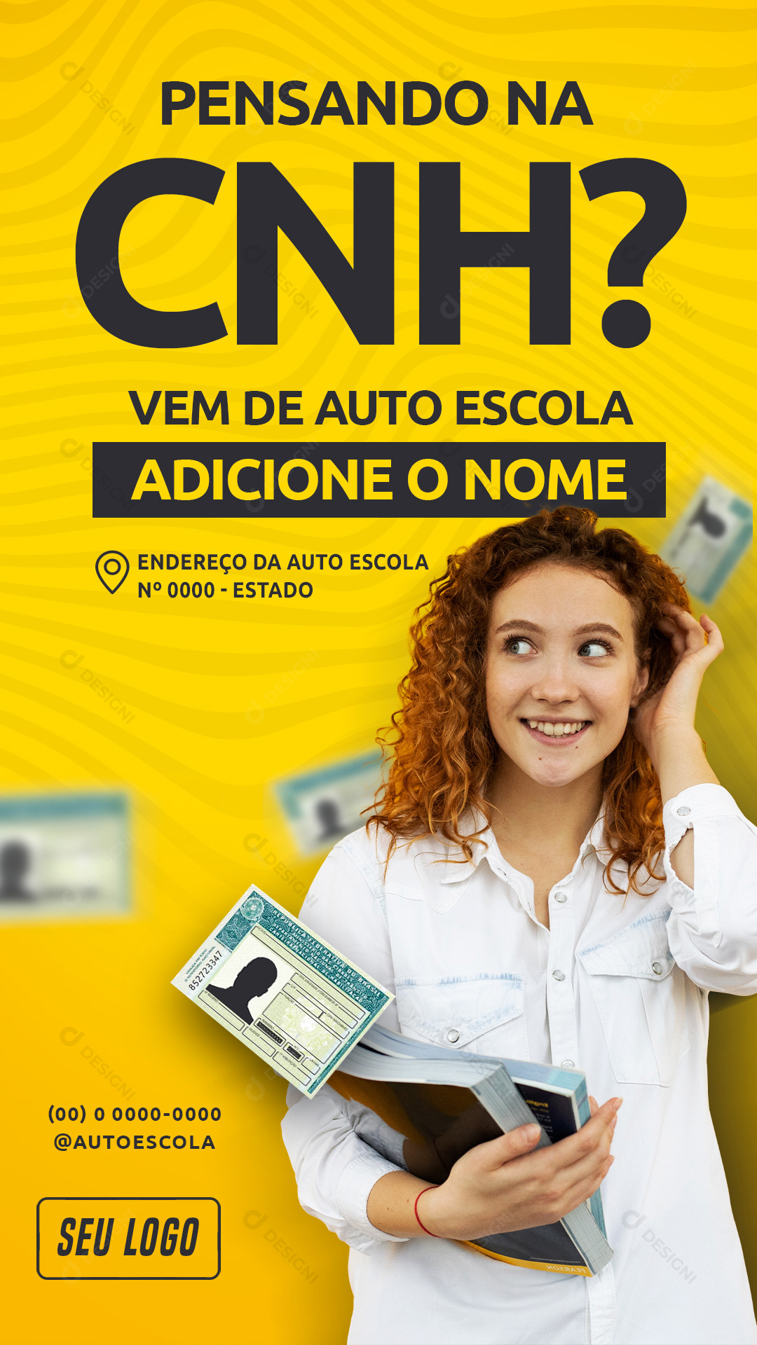 Story Thinking about CNH? Comes from Auto Escola Social Media Editable PSD