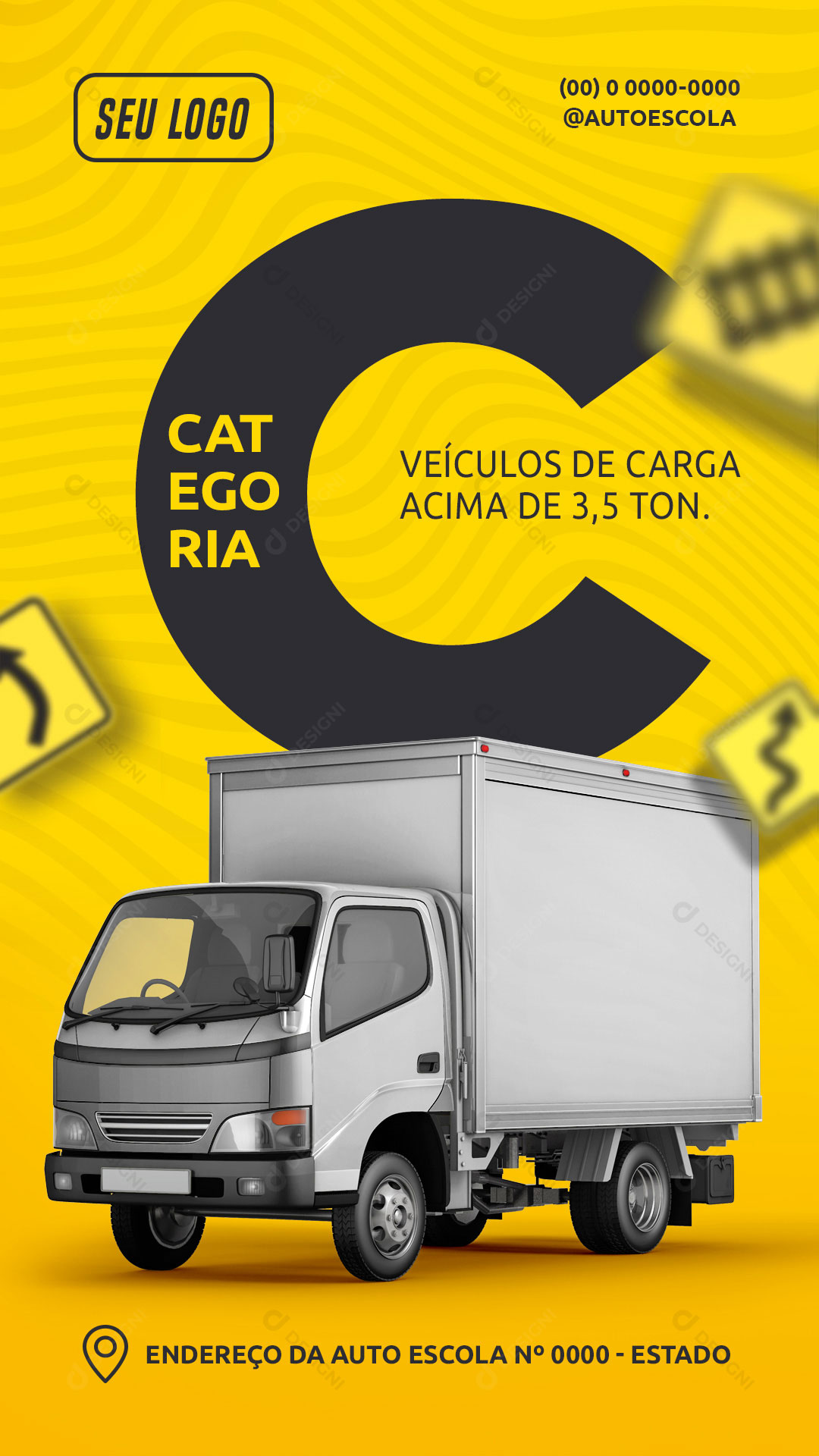 Story CNH Auto Escola Categoria C Social Media PSD Editável