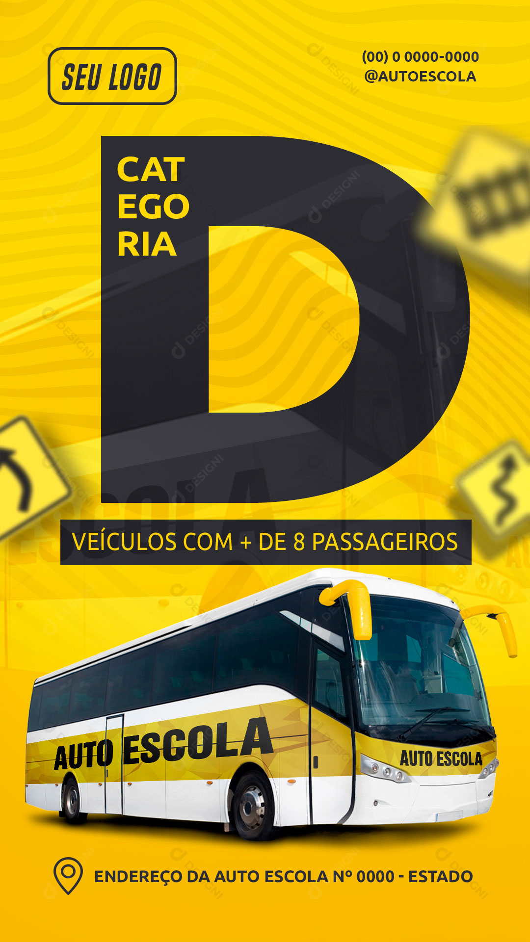 Story CNH Auto Escola Categoria D Social Media PSD Editável