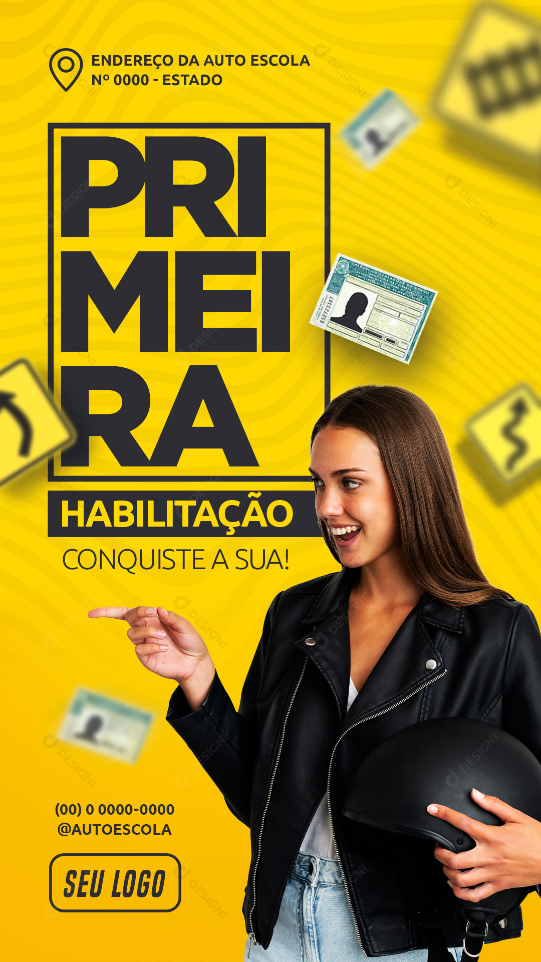 Story CNH Auto Escola Primeira Habilitação Conquiste a Sua Social Media PSD Editável