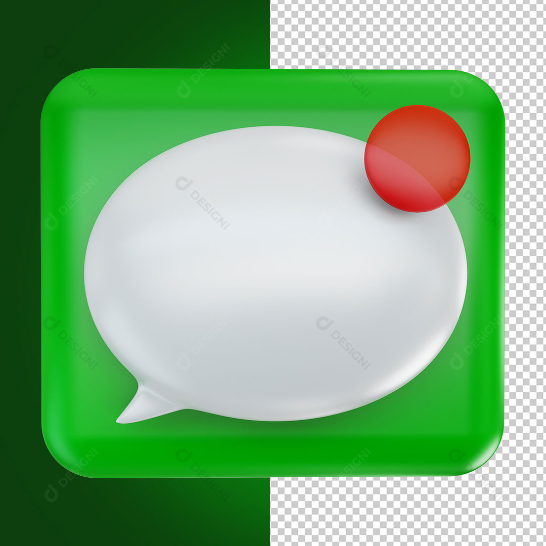 Balão Interativo Elemento 3D PNG Transparente Sem Fundo