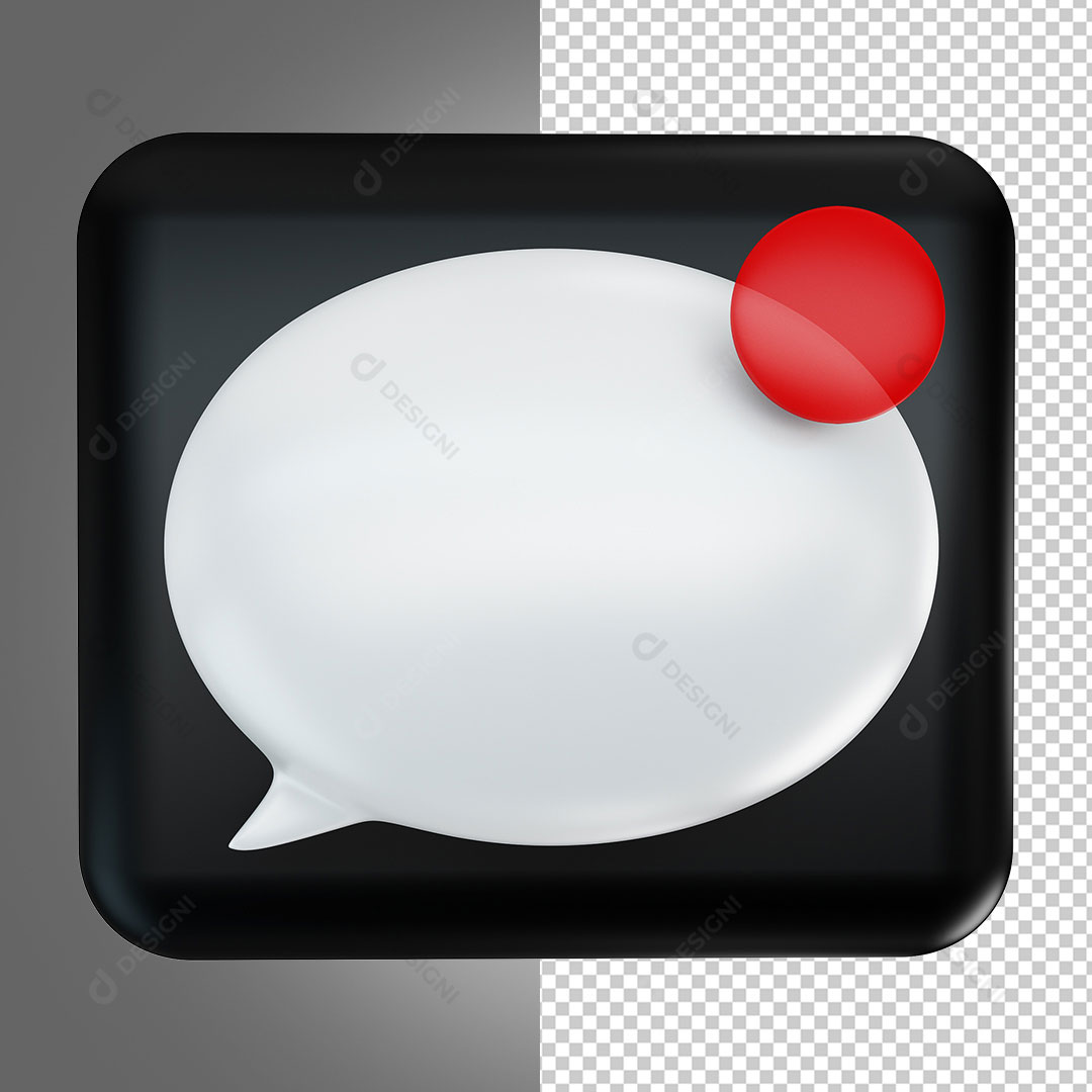 Balão Interativo Elemento 3D PNG Transparente Sem Fundo