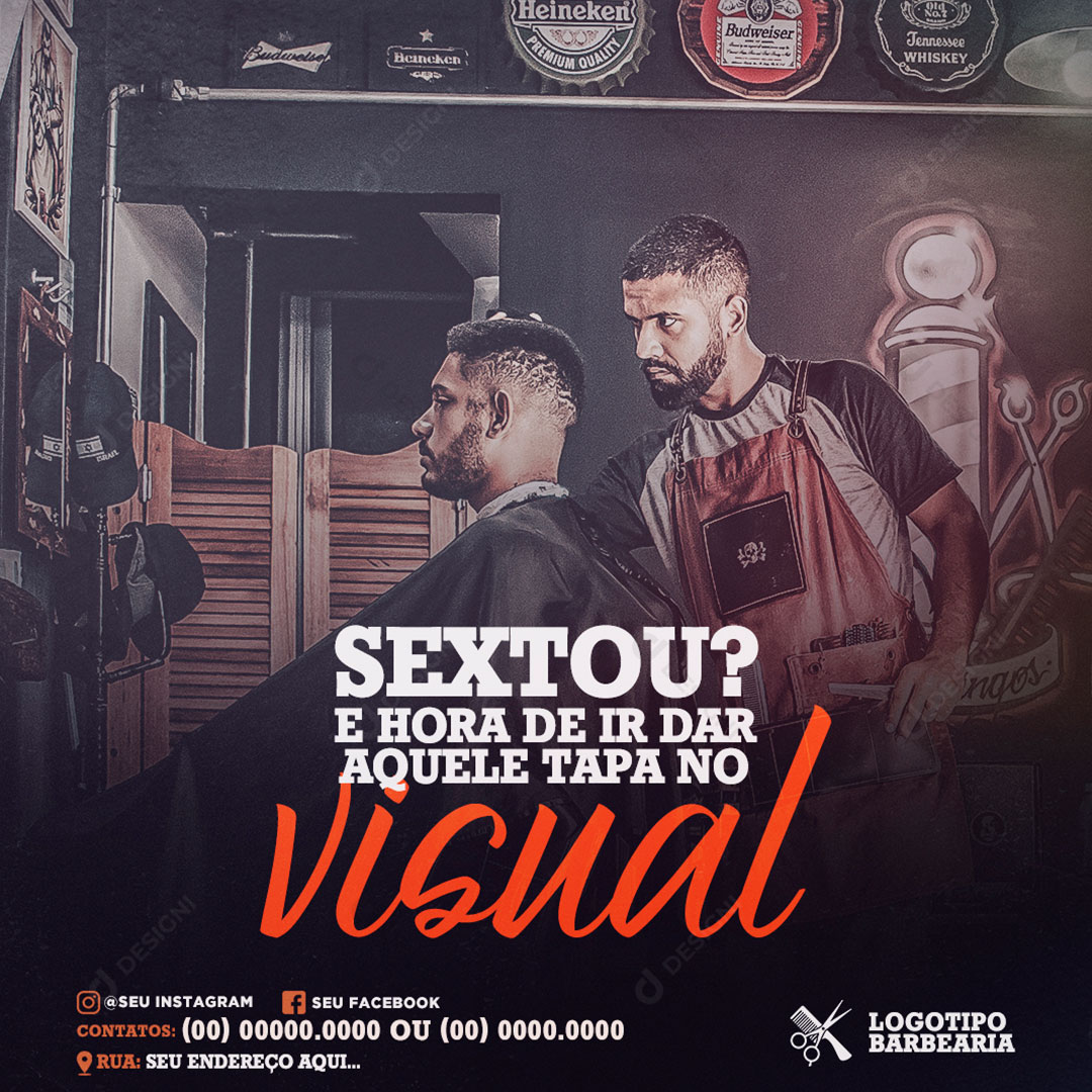 Barbearia Sextou? E Hora de Dar Aquele Tapa no Visual Social Media PSD Editável